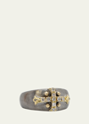 Armenta Old World Wide Cross Band Ring In Gray