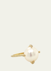 Armenta Sueno Pave Diamond Prong-set Pearl Ring In Gold