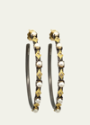 Armenta Old World Alternating Pearl And Crivelli Hoop Earrings, 35mm In Black
