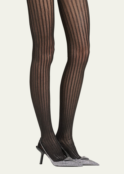 Prada Striped Metallic Tights