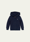 Polo Ralph Lauren Kids' Girl's Drapey Terry Zip Hoodie In Neutral
