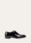 Santoni Patent Leather Oxford Shoes In Black