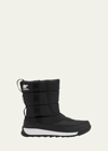 Sorel Kid's Whitney Ii Waterproof Puffy Nylon Winter Boots, Toddler/kids In Black