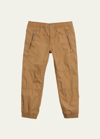 Ralph Lauren Kids' Boy's Poplin Jogger Pants In Brown