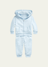 Polo Ralph Lauren Kids' Boy's Atlantic Terry Fleece Jogger Set, Sizes 3m-24m In Blue