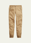 Ralph Lauren Kids' Boy's Poplin Jogger Pants In Brown