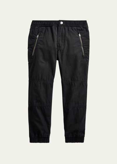 Ralph Lauren Kids' Boy's Poplin Jogger Pants In Black