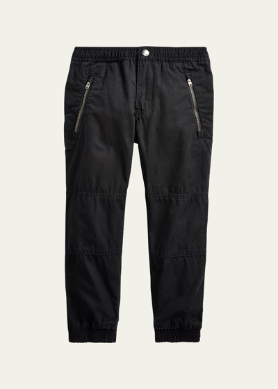 Ralph Lauren Kids' Boy's Poplin Jogger Pants In Black