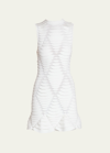 Alaïa 3-d Python Diamond Motif Dress In White