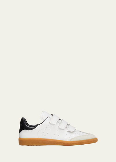 Isabel Marant Beth Perforated Leather Grip-strap Sneakers In White