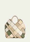 Loewe Small Colorblock Woven Basket Top-handle Bag In Neutral