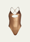 Attico Metallic One-piece Swimsuit
