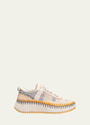 Chloé Nama Embroidered Suede And Recycled-mesh Sneakers
