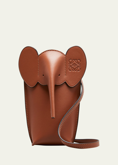 Loewe Elephant Pouch Crossbody Bag In Brown