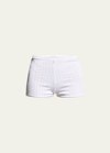Andine Delphine Pointelle Line Shorts In White