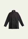 Eskandar Cotton Wide Double Stand-collar Shirt