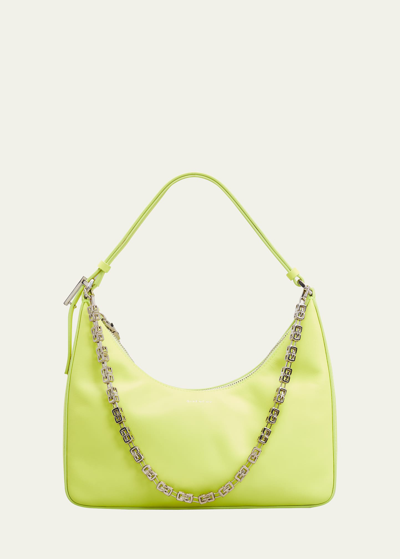 Givenchy Moon Cut-out Calfskin Small Hobo Bag In Green