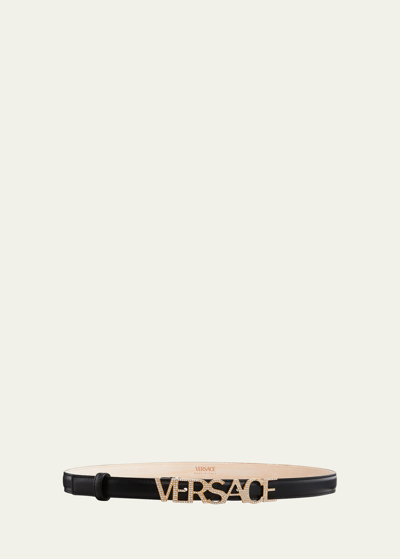 Versace Logo-embellished Skinny Belt