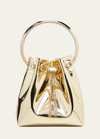 Jimmy Choo Bon Bon Mirror Fabric With Metal Handle In Gold