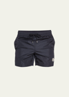 Moncler Logo-patch Swim Shorts In Blue