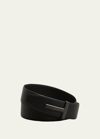 Tom Ford Men's Reversible T-buckle Leather Belt, 40mm In Black