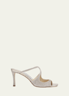 Jimmy Choo Grey Champagne Leather Anise 75 Sandals