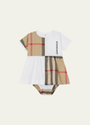 Burberry Kids' Girl's Elena Vintage Check Logo Dress W/ Bloomers In Gray