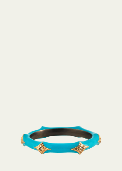 Armenta New World Turquoise Enamel Diamond Crivelli Stack Ring