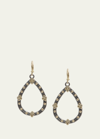 Armenta Old World Champagne Diamond Open Pear Earrings, 30mm In Gold