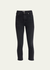 Agolde Riley High-rise Straight-leg Jeans In Black