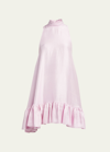 Azeeza Alcott High-neck Flounce Dress In Pink