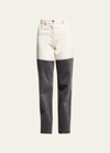 Peter Do Combo Denim Straight-leg Jeans In Multi
