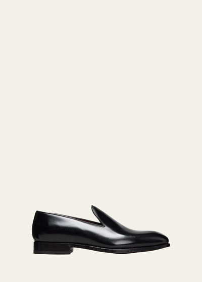 Bontoni Leather Principe Loafers In Black