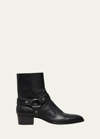 Saint Laurent Men's Wyatt 40 Harness Biker Boots