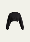 Alo Yoga Devotion Pullover Fleece Crop Top In Black