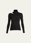 L Agence Everlee Cutout Sweater In Black