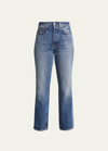 Grlfrnd Cassidy High-rise Straight Jeans In Blue