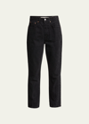 Grlfrnd Karolina High-rise Straight Crop Jeans In Black