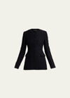Dolce & Gabbana Single-breasted Tweed Jacket In Animal Print