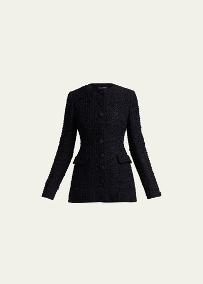 Dolce & Gabbana Single-breasted Tweed Jacket