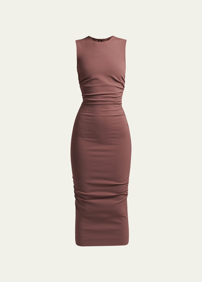 Dolce & Gabbana Ruched Jersey Stretch Midi Dress