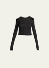 Stella Mccartney Cold-shoulder Lyocell Top In Black