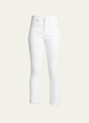 Veronica Beard Carly Kick Flare Jeans With Raw Hem In White