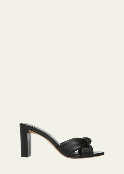 Veronica Beard Ganita Knotted Leather Sandals In Black