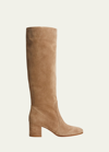 Gianvito Rossi Dillon 45 Suede Knee-high Boots In Camel