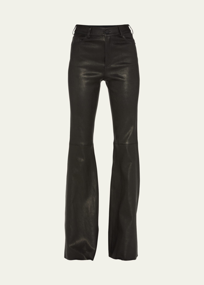 Alice And Olivia Brent High-waist Leather Bell Pants