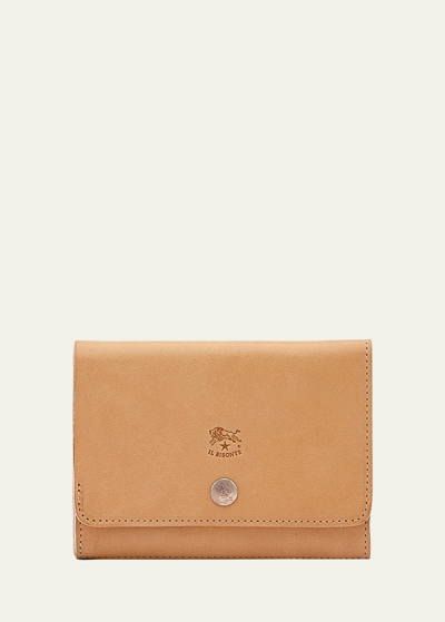 Il Bisonte Unisex Leather Snap Wallet