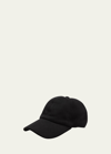 The Row Caspian Silk Piqué Baseball Hat In Black