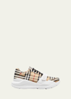 Burberry Men's Regis Check Trainer Sneakers