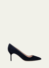 Manolo Blahnik Bb 70mm Suede Stiletto Pumps In Blue